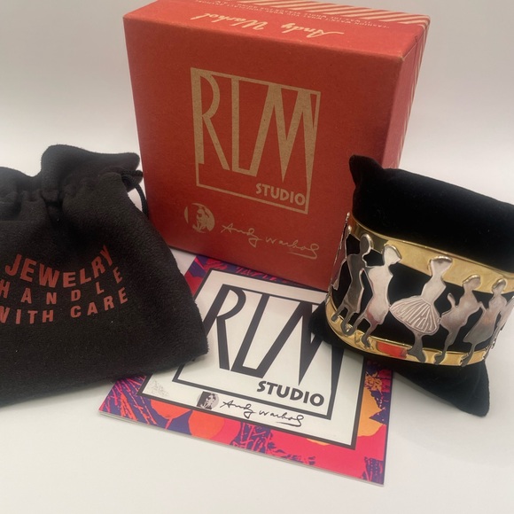 ANDY WARHOL inspired sterling silver & brass cuff - Picture 1 of 5